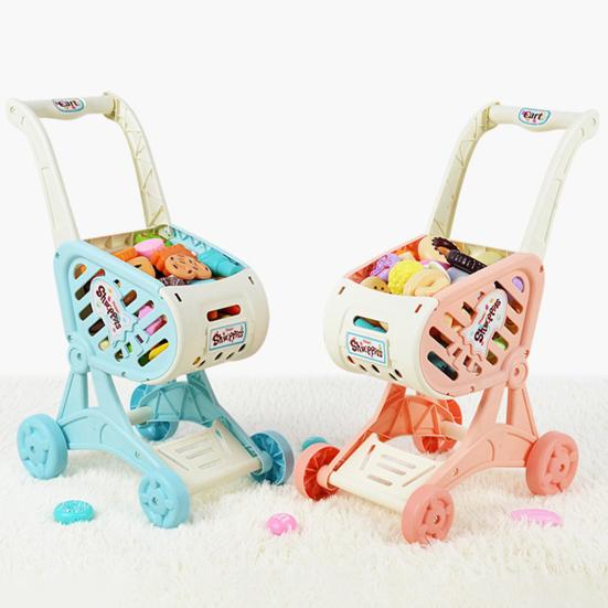 Simulation Plastic Supermarket Shopping Cart Trolley Toy Play House Kids Gift