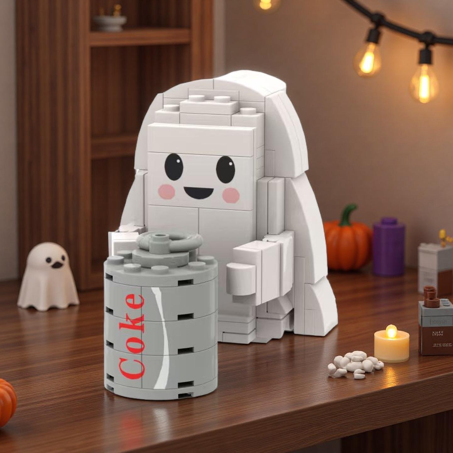 Halloween Ghost Ornament Decoration Building Block Toy Compatible With Doll Image Display Building Blocks