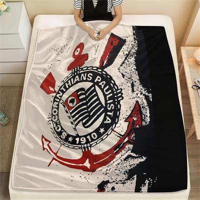 Sport Club Corinthians Paulista, Couverture Flanelle à Motif, Haute Qualité Confortable pour Toutes les Saisons, Décoration Intérieure, Chaleur et Confort, Parfaite pour les Cadeaux.