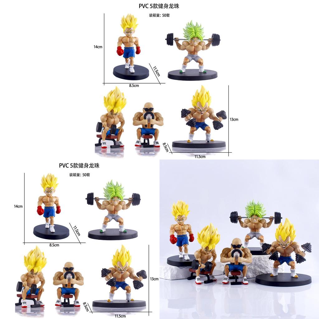 Dragon Ball Anime Peripheral Handicrafts Fitness Muscle Goku Saiyan Model Ornaments Cross-border Wholesale