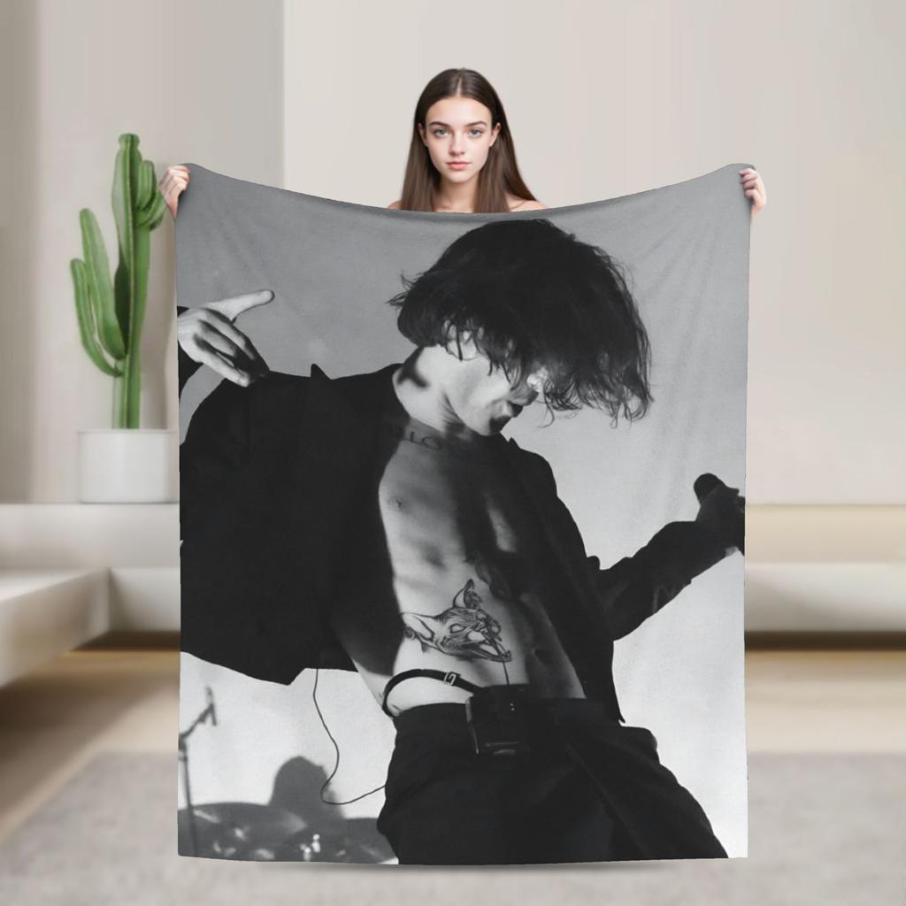 Damiano David Flannel Blankets Autumn Super Soft Throw Blanket for Kids Adult Home Decor Pattern Bedspread Sofa Bed Cover