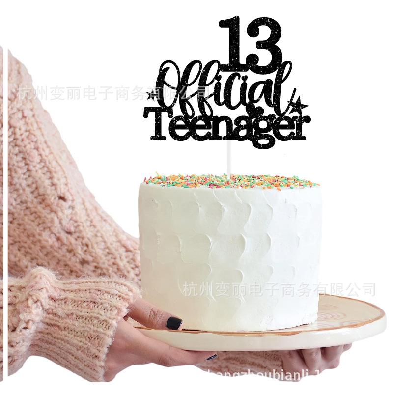 1Pcs Black Gold Happy 10 Birthday Cake Topper 10th 20th 30th 40th 50th 60th Loves & Wishes Party Decorations for Birthday Party