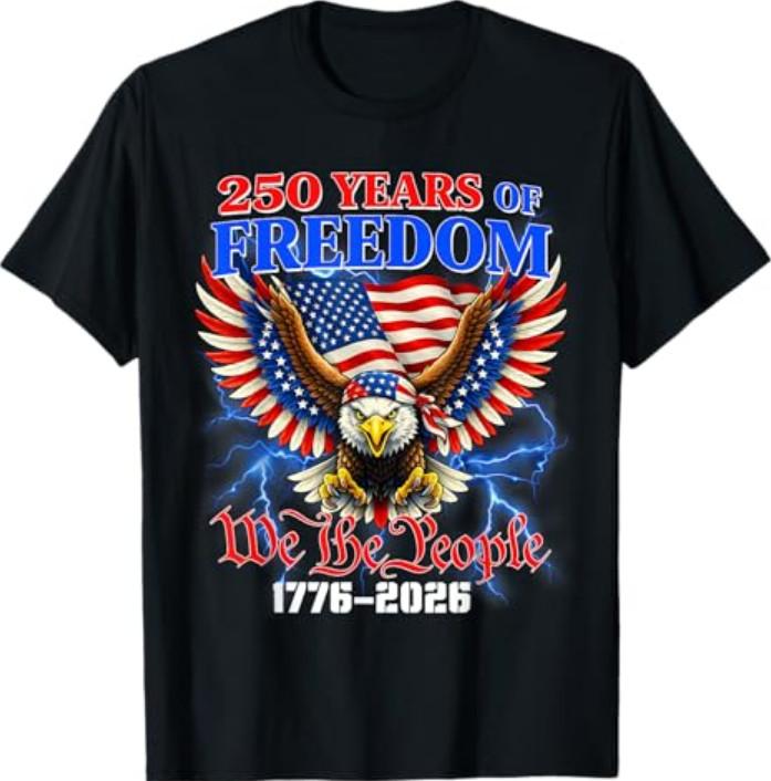 Flag Vintage 250 Years American 1776 2026 250th USA Birthday T-Shirt