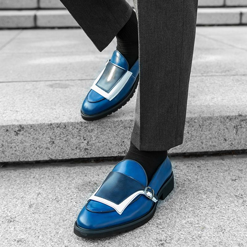 Fashion Slip on New men's loafersLuxury and British style Party and dance Nightclub Adult casual leather shoes 38-46 versatile Hot