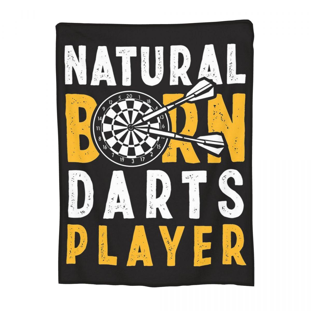 Natural Born Darts Player Dartboard Target Bullseye Dartist Blankets Flannel Sofa Throw Blanket Breathable Throws Bedspread 30x40in