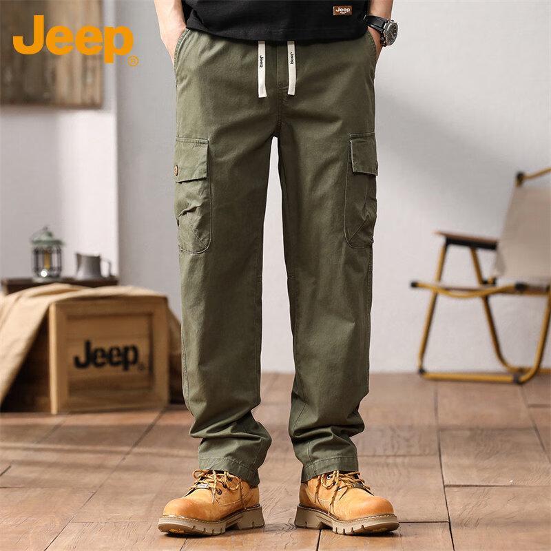 Jeep Men's Autumn/Winter Casual Straight Leg Cotton Cargo Pants