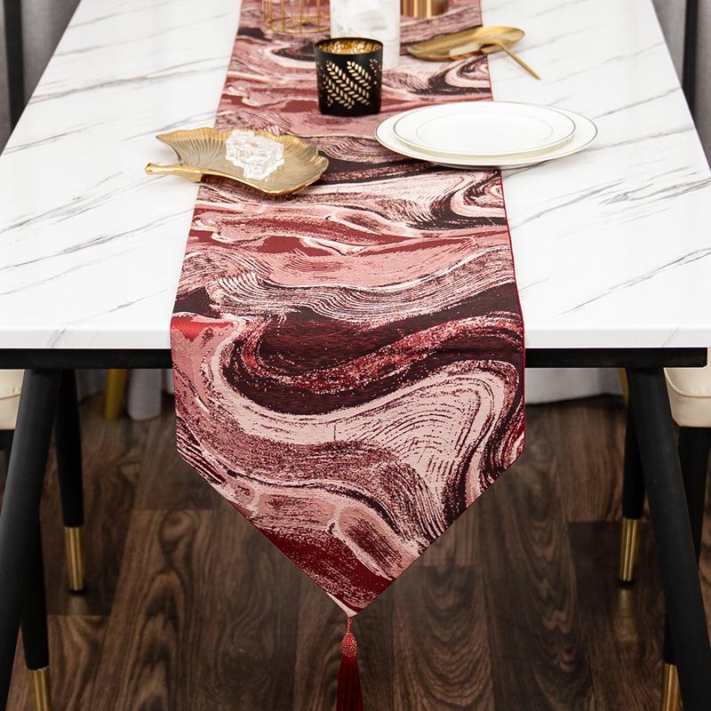 New Chinese-style Tablecloth Vintage Table Runner Tassel Decoration Luxury Home Table Cloth TV Cabinet Doilies Table Decoration