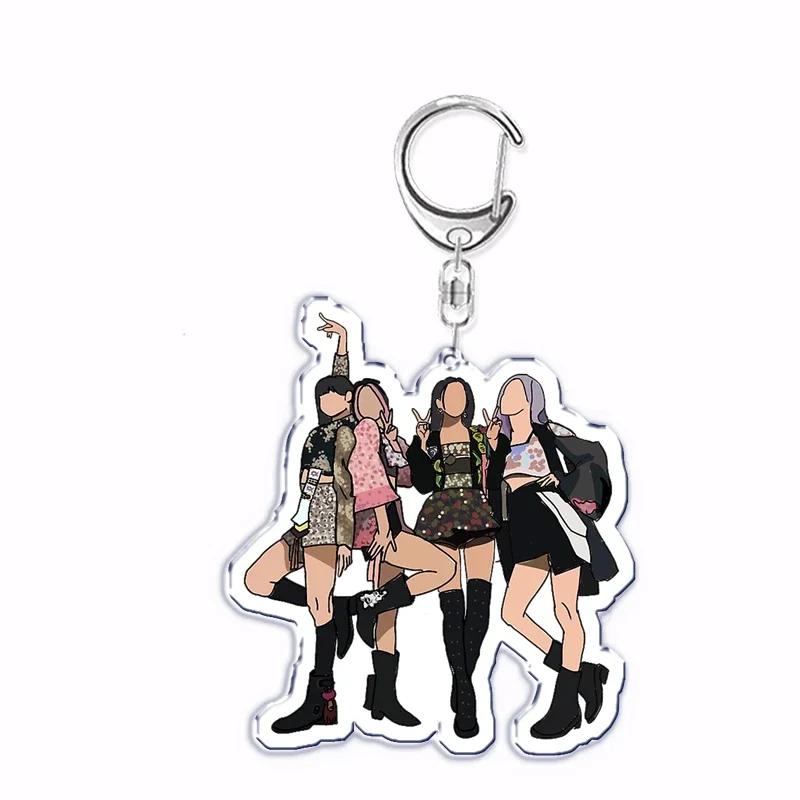 Hot Popular Korean Fashion Kpop Girls Band Keychain for Women Man Bag Accessories Bag Key Chain Ring Keychains Jewelry Fans Gift