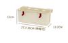 Extendable hook-and-loop tissue box, dustbin, and accessory case, white, for bedside use, W27-36cm x D12cm x H13cm