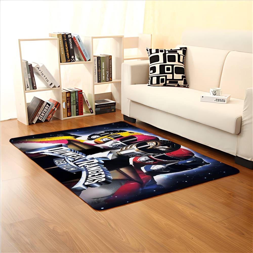 Film P-Power R-Rangers Floor Mat Pattern Printed Flannel Door Mat, Suitable For Bathroom, Living Room, Home Decoration
