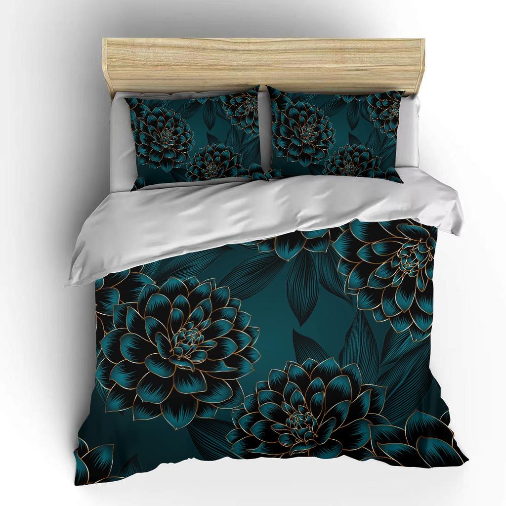 Botanical Flower Double Bed Duvet Cover Bed European Bedding Sets Home Textiles Luxury Pillow Cases Bedroom Bedding