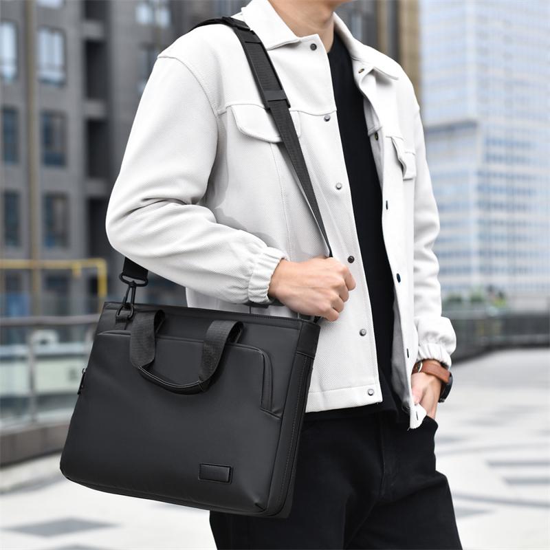 Men's Business Briefcase Large Capacity Expandable Computer Bag Shoulder Crossbody Handbag