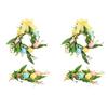 Colorful Plastic Easter Wreath With Simulated Eggs And Flower Handmade Garland For Festival Home Party Decorating
