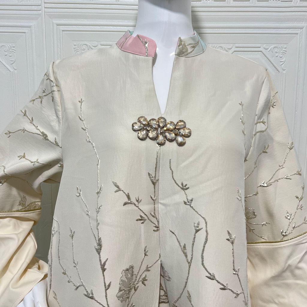 Dubai Arabian Fashion: High-End Embroidered Gradient Jacquard Long Robe