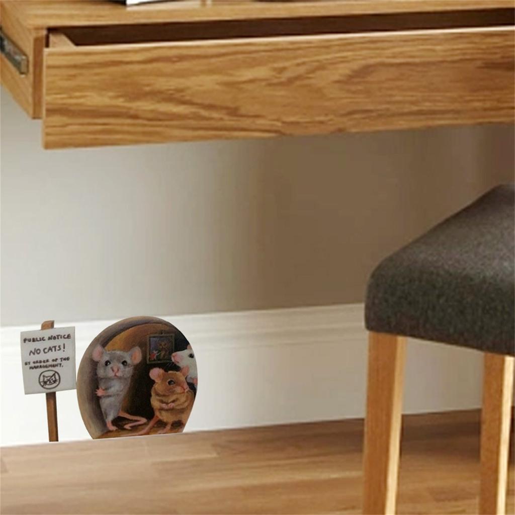 Mouse Stickers No Cats Scaredy Mice Mouse Hole Wall Sticker Decal Cute Novelty