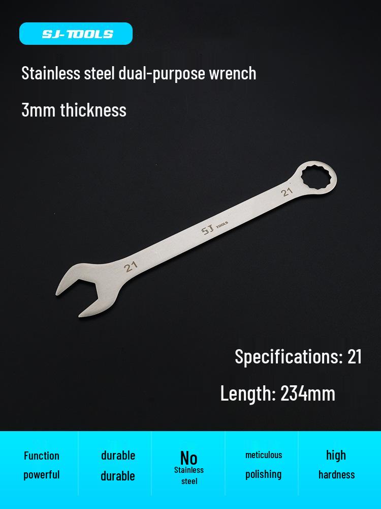 Shangjiang Reversible Ultra-Thin Stainless Steel Open-End Wrench for Auto Repair