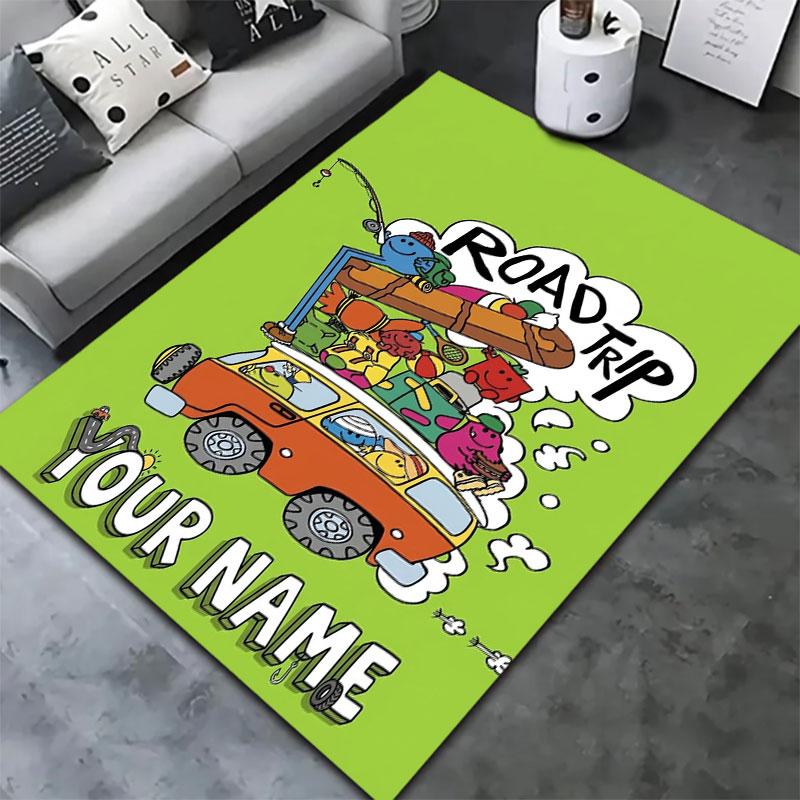 Mr. Men Little Miss Custom Name Carpet Rug for Living Room Bedroom Home Sofa Decoration,Kids play Non-slip Floor Mat