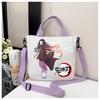 Anime Demon Slayer Canvas Crossbody Bag Cartoon Figures Print Shoulder Bags Fashion Minimalist Commuting Storage Handbag Gifts