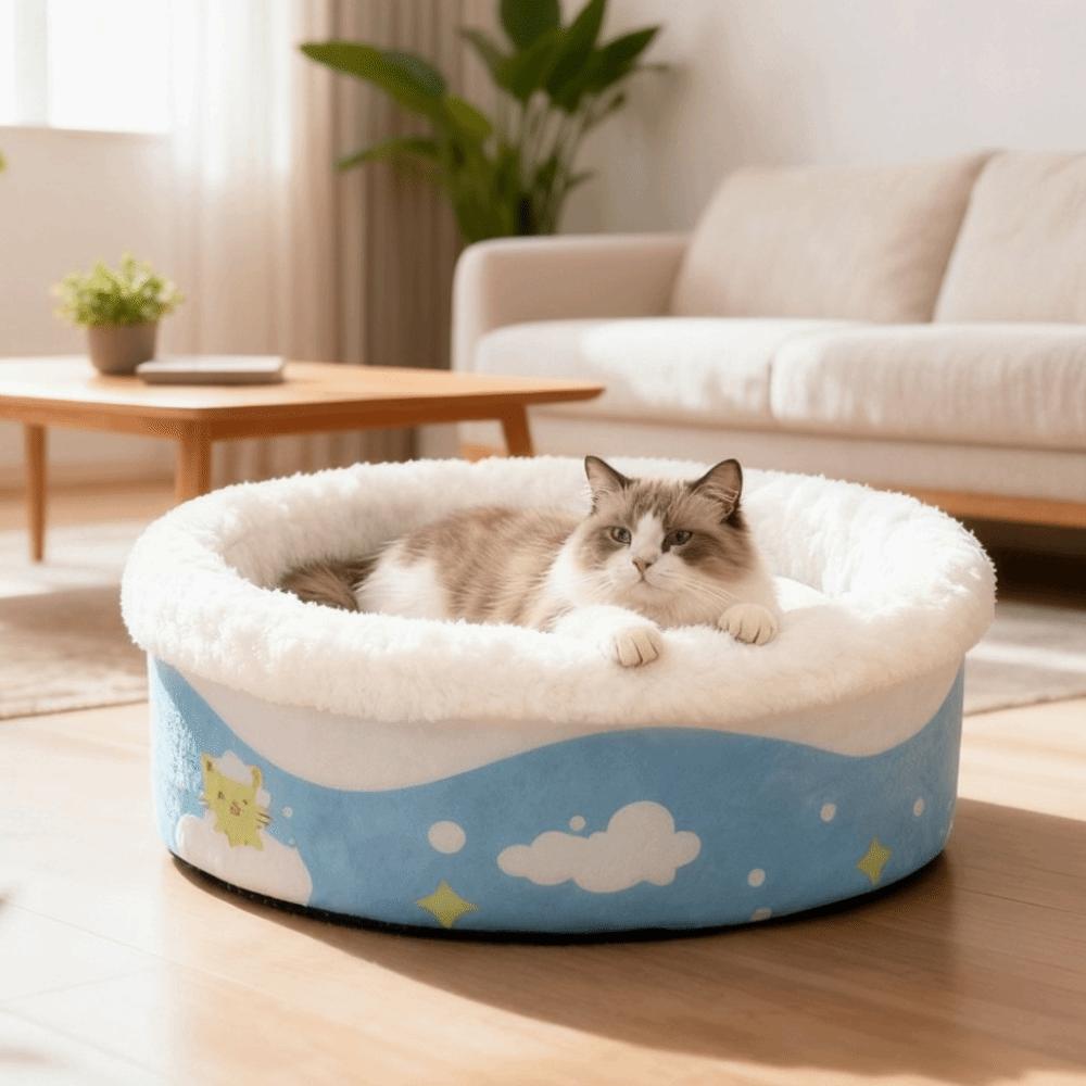 Warm Bathtub Cat Bed Round Cat Sleeping Bag Cat Bed Cave Dog Sleeping Nest  for Cats and Dogs