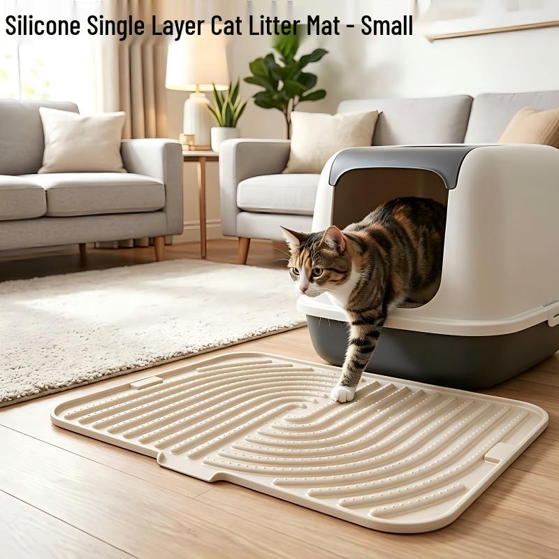 Silicone Non-Slip Foldable Cat Litter Mat - Anti-Tracking, Super Large 45*30cm