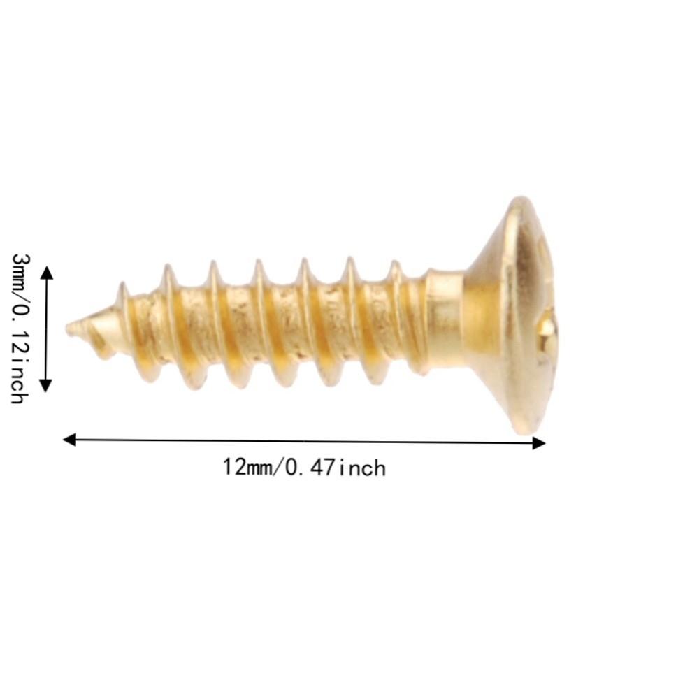 150PCS Gold Pickguard Screws Metal Pick Guard Mounting Screws  For Electric Guitar