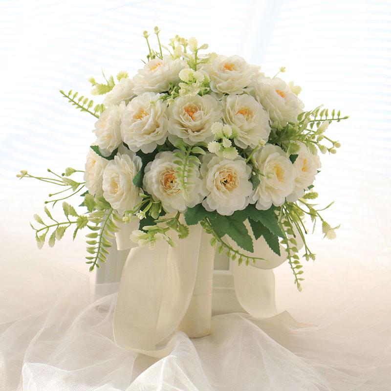 Korean Style Bridal Bouquet for Weddings - Artificial Flower Ball for Bridesmaids & Photo Props