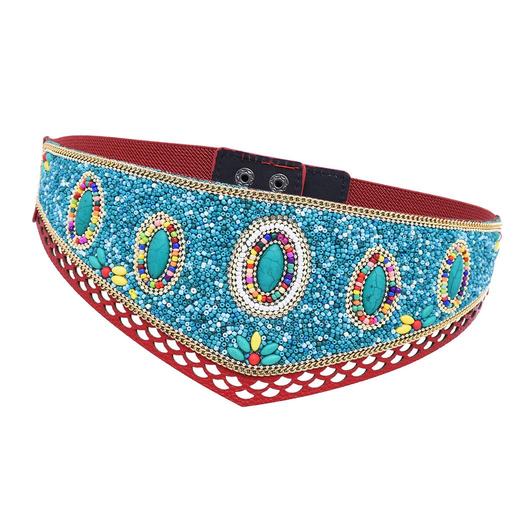 Bohemian Multicolor Beaded Belt Handwoven Adjustable Waistband For Women Ethnic Style Festival Accessory