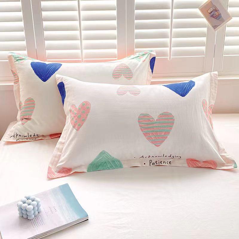 Ein Paar Kissenbezüge aus Twill-Baumwolle, 48 x 74 cm, für alle Jahreszeiten