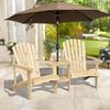 Adirondack Solid Wood Garden Chair with Table and Parasol Hole, 2-seater Garden Armchair, Seating Group, Garden Furniture for Balcony