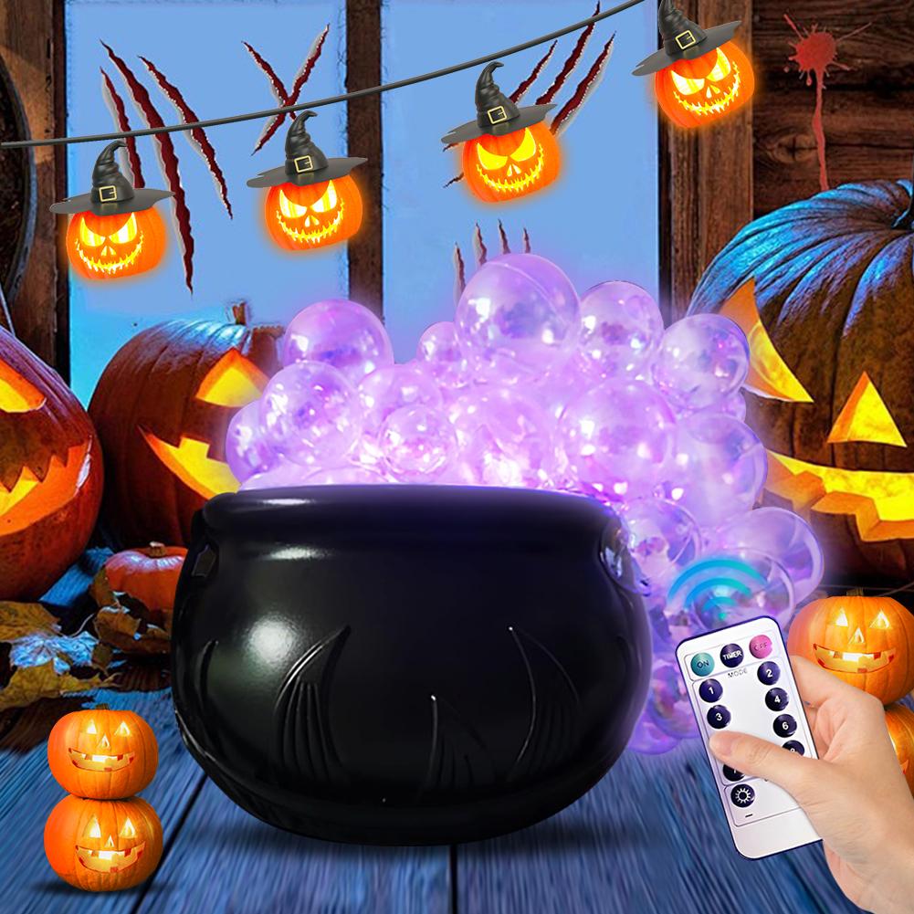 Halloween Party Dekorationen Halloween Blubbernder Kessel Set Schwarze Plastikschüssel Gruselige Vintage Deko Party Tischdekorationen