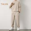 2Pcs/Set Fake Two Pieces Sport Suit Round Crew Long Sleeve Pullover Tops Elastic Waist Long Trousers Set Daily Wear