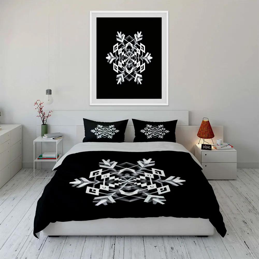 Geometric Snowflake Wall Decor Set Soft Comfortable Duvet Cover Bedding Set Included 1*Duvet Cover & 2*Pillowcases gift