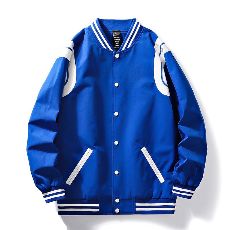 Autumn and Winter American Baseball Jersey Men's Stand-up Collar Jacket Loose Color Matching Simple Men's Jacket Jacket Men