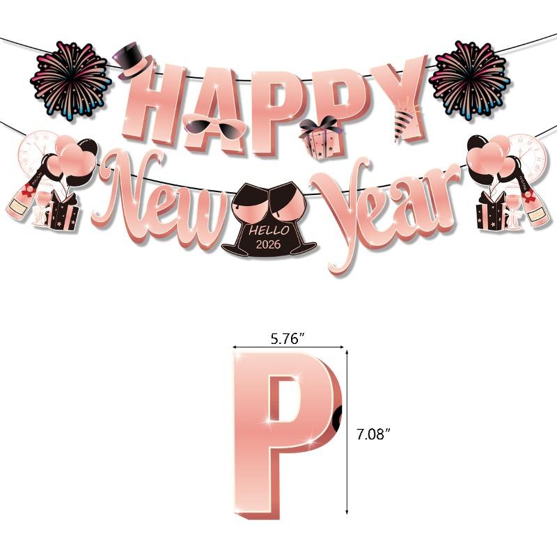 Happy New Year 2026! Banner Decoration for The New Year's Eve Car Party, Banner Decals, Car Ornaments.