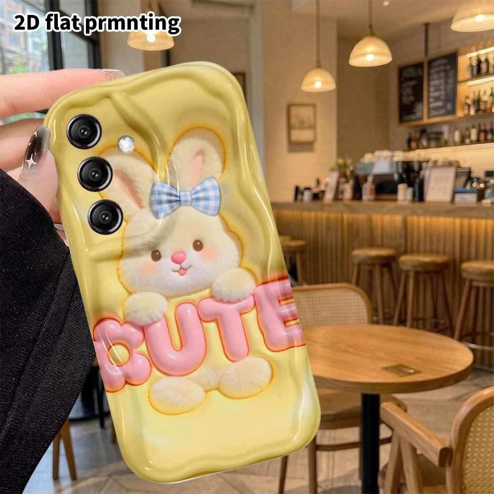 Phone Case: 2D Flat, Suitable for Samsung Galaxy A34 A35 M05 M06 S20 S22 S21 FE Plus 5G Protective Case, Plush Little Bunny, Perfect Christmas and Hal