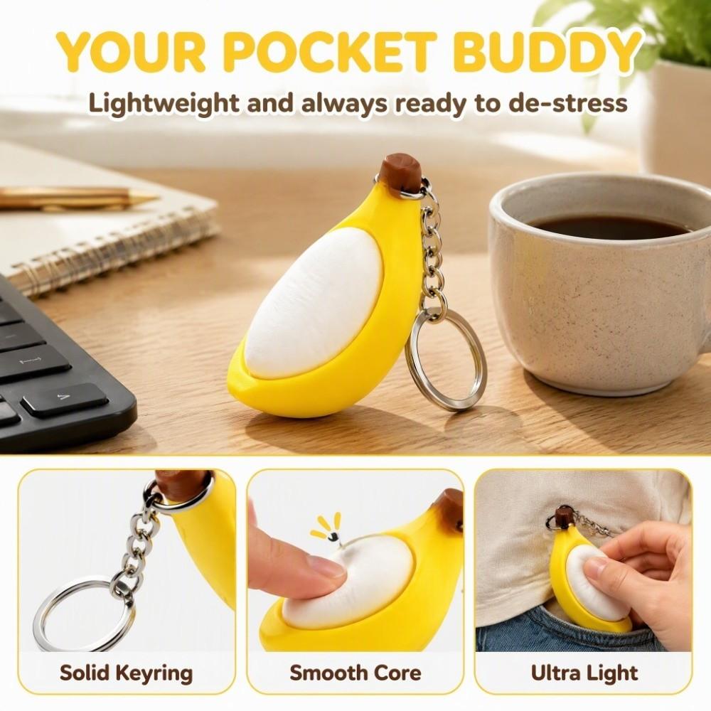 Eco-Friendly PLA Banana Fidget Keychain Simulation Banana Button Clicker Keychain Gifts for Teens