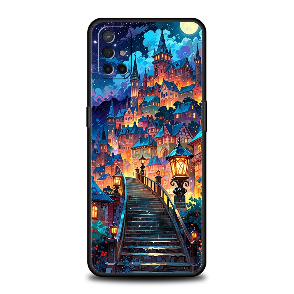 Phone Case For Oneplus 13R 12R 13 12 10T 10R Nord N100 N200 N10 10 9 9R 9RT CE 2 Z Pro Soft TPU Chinese Architecture Landscape