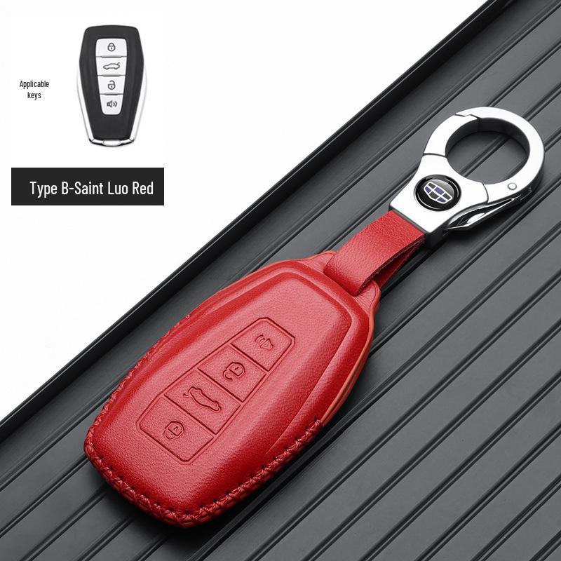 Genuine Leather Key Case for Geely Boyue, Xingyue L, Binyue ICON, Xingrui, Panda Mini - Premium Metal Shell