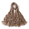 % rayon pleated solid color human cotton two-end beard bag headscarf female, new breathable soft scarf
