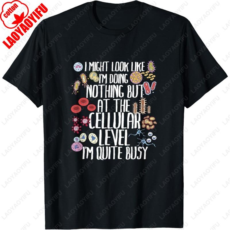 Unisexe Femme Drôle Haute Qualité Coton Vêtements Biologie Microbiologie Enseignant Cellulaire Botanique Molécule T-shirt Lettres Tendance Hauts Cool