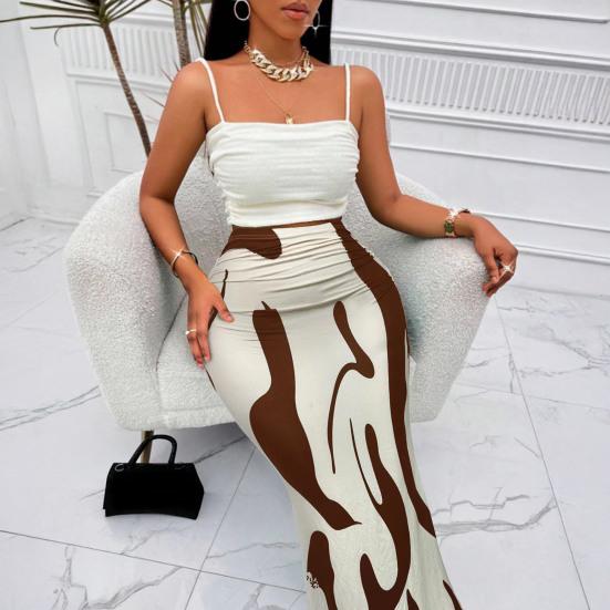 Women Fishtail Skirt Zebra Pattern Hip-Covering Maxi Skirt High Waist Office Lady Long Skirt