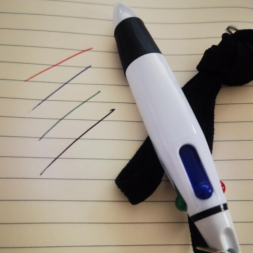 Four-Color Hanging Ballpoint Pen: Oil-Based, Multi-Capacity, Atomic Pen for Advertising