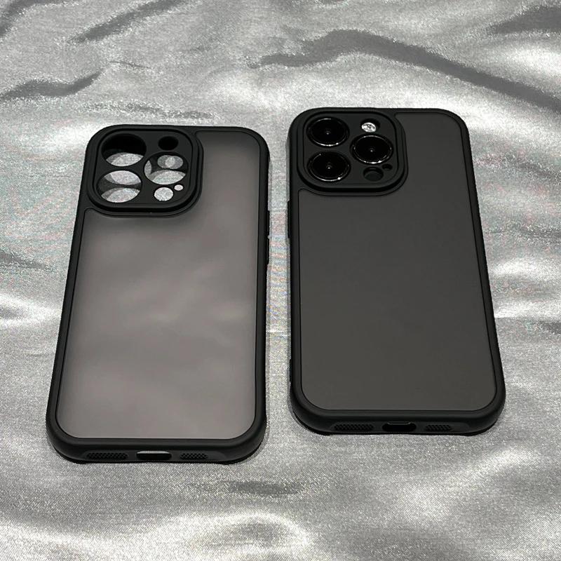 Hybrid Matte Armor Transparent Case For iPhone 17 Air 16 Pro 15 14 13 12 11 Pro Max Plus Shockproof Bumper Hard Cover