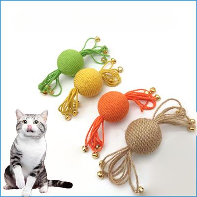 2pcs Cat Toy Candy Ball Cotton Rope Winding Interactive Tooth Grinding Claw Wear Resistant Bite Resistant Cat Pet Products