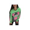 Vans X Sarah Andelman Collaboration SS22 Cartoon Cat Letter Print Crew Neck Pullover Long Sleeve T-Shirt Women Tops Green VN0A7RLQYRO
