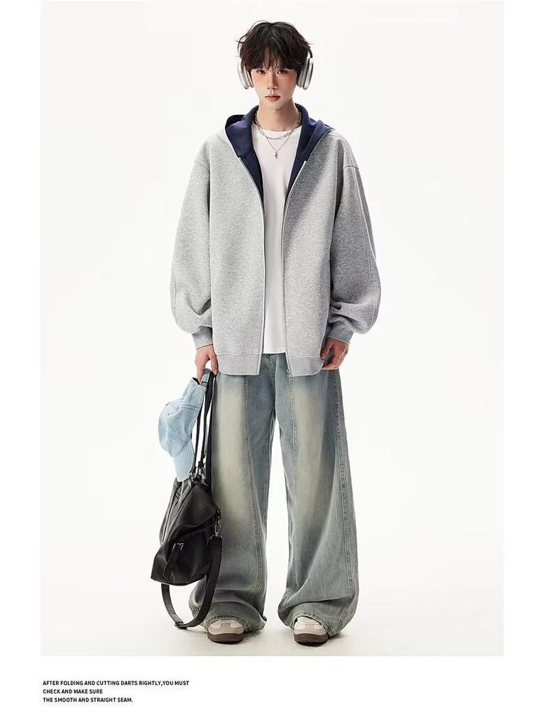 Unisex Autumn Trendy Loose Hooded Cardigan Jacket