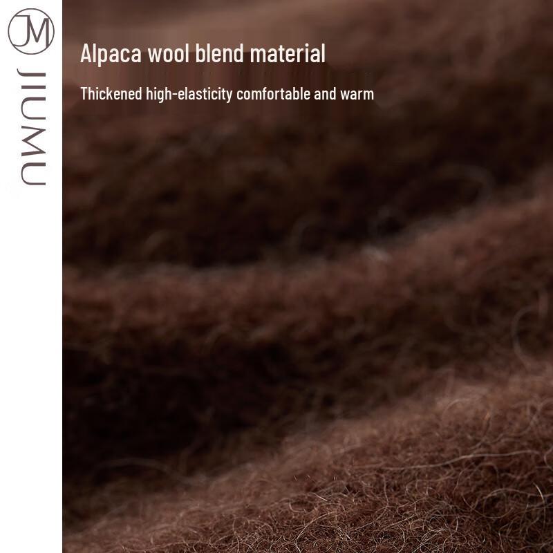 JIUMU Women's Winter Alpaca Wool Blend Knitted Gloves