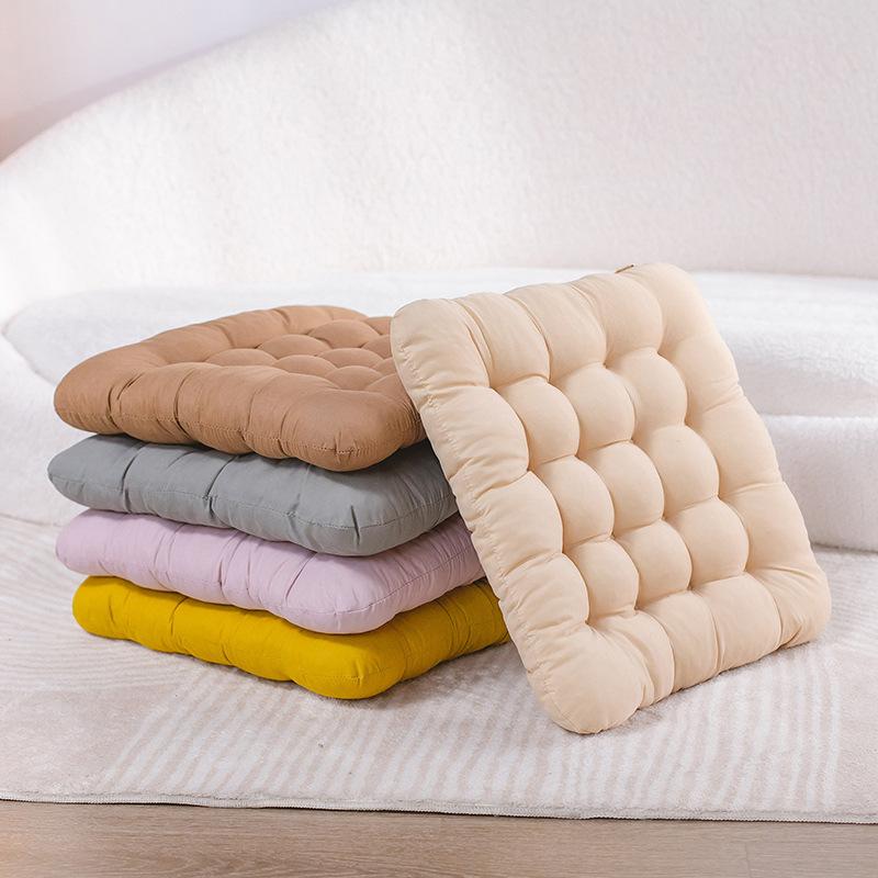 Cushion Thickened Solid Color Grinding Wool Chair Cushion Office Computer Chair Cushion Winter Student Fart Cushion