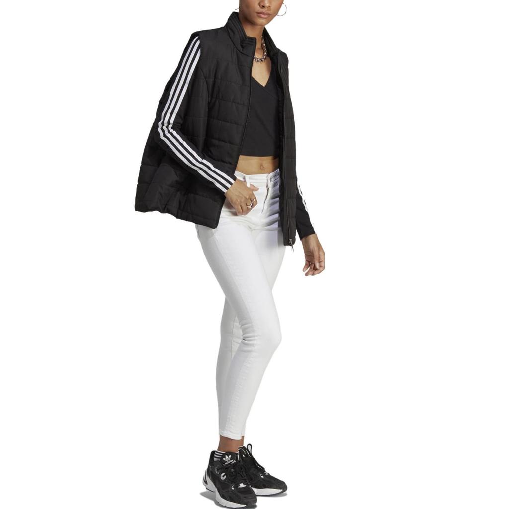 adidas Originals Classic Series Trefoil Solid Logo Printed Three Stripes Long Sleeve Raglan T-Shirt Women Tops Black IB7312