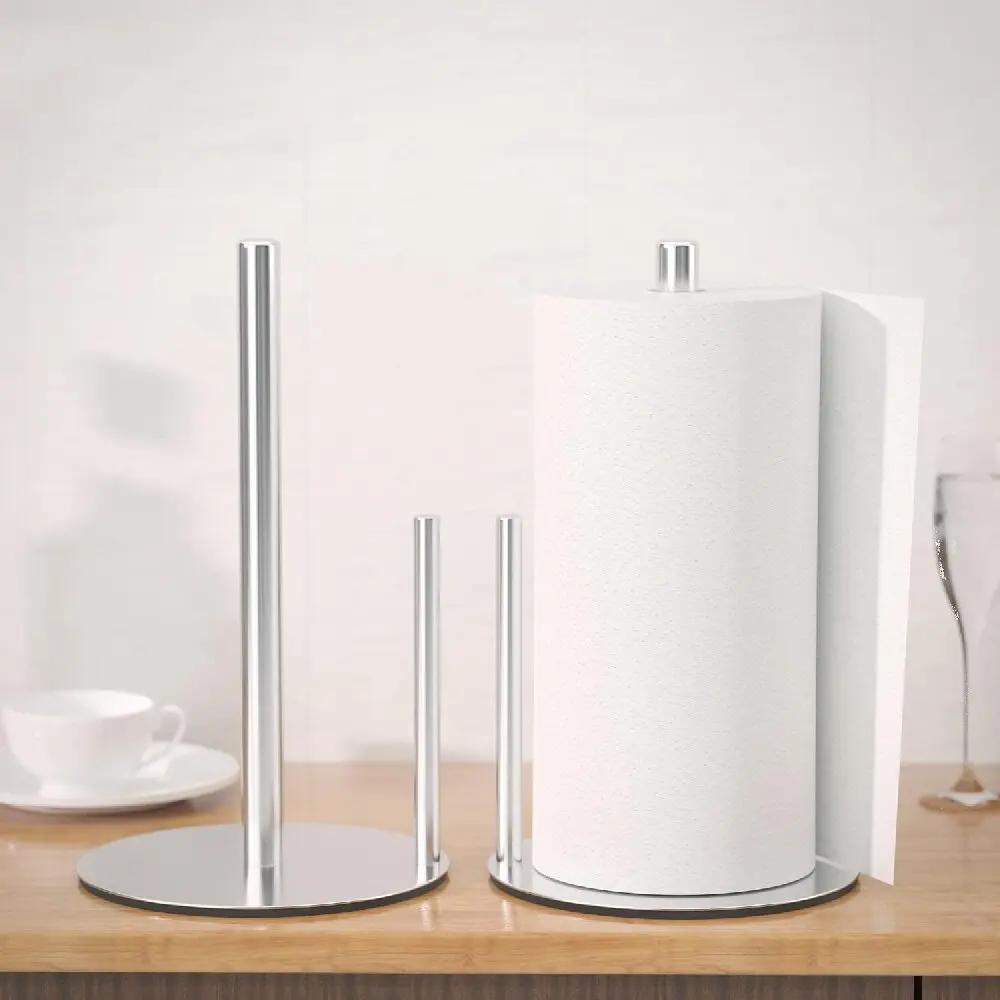 Household Stainless Steel Floor Standing Tissue Holder, Stainless Steel Standing Kitchen Toilet Paper Hanger